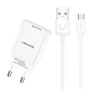 Ładowarki do telefonów - Usams Szybka Ładowarka Usams T21 2.1A + kablem micro Usb - miniaturka - grafika 1