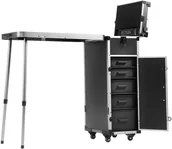 Meble kosmetyczne - VEVOR Walizka kosmetyczna Mobilna z rozkładanym stołem biurkiem dla wizażystów - miniaturka - grafika 1