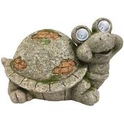 Lampy ogrodowe - Dekoracja ogrodowa lampa solarna kamień żółw - miniaturka - grafika 1