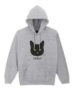 Bluzy damskie - Bluza z kapturem Dachowiec Czarny Personalizowana Kot Pupil Szara XXL - miniaturka - grafika 1