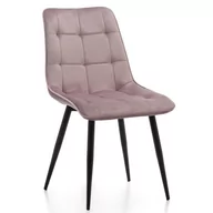 Krzesła - krzesło CHIC tapicerowane pikowane różowy welur - miniaturka - grafika 1