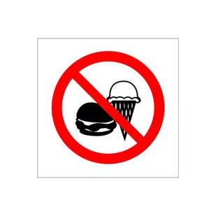 Naklejka 100X100 Zakaz Wchodzenia Z Lodami - Przybory szkolne - miniaturka - grafika 1