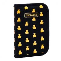 Piórnik pojedynczy dwuklapkowy bez wyposażenia Astrabag Golden Teddy - Piórniki - miniaturka - grafika 1