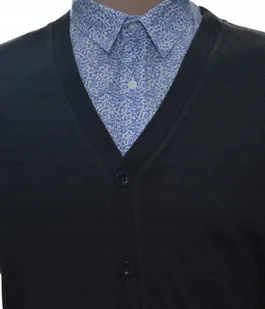 Sweter męski rozpinany kardigan na guziki w szpic wełniany z wełny XL szary - Swetry męskie - miniaturka - grafika 1