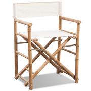 Krzesła - vidaXL Krzesło reżyserskie składane, z bambusa i płótna - miniaturka - grafika 1
