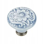 Klamki - Gałka meblowa porcelanowa fi 35 mm niebieska GPORN35 - miniaturka - grafika 1