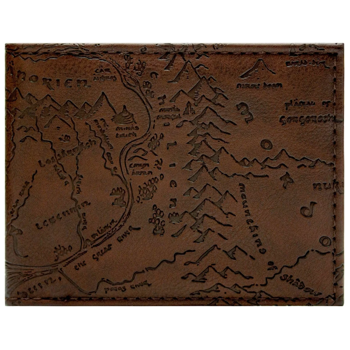 Lord of the Rings Gondor Mordor Królestwa Wytłoczona Mapa Portfel/Sakiewka Bi-Fold Posiadacz ID & Karty, Brązowy