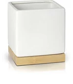 Pozostałe akcesoria do uprawy roślin - Doniczka osłonka bamboo biała 18x18 DEcodomi - miniaturka - grafika 1