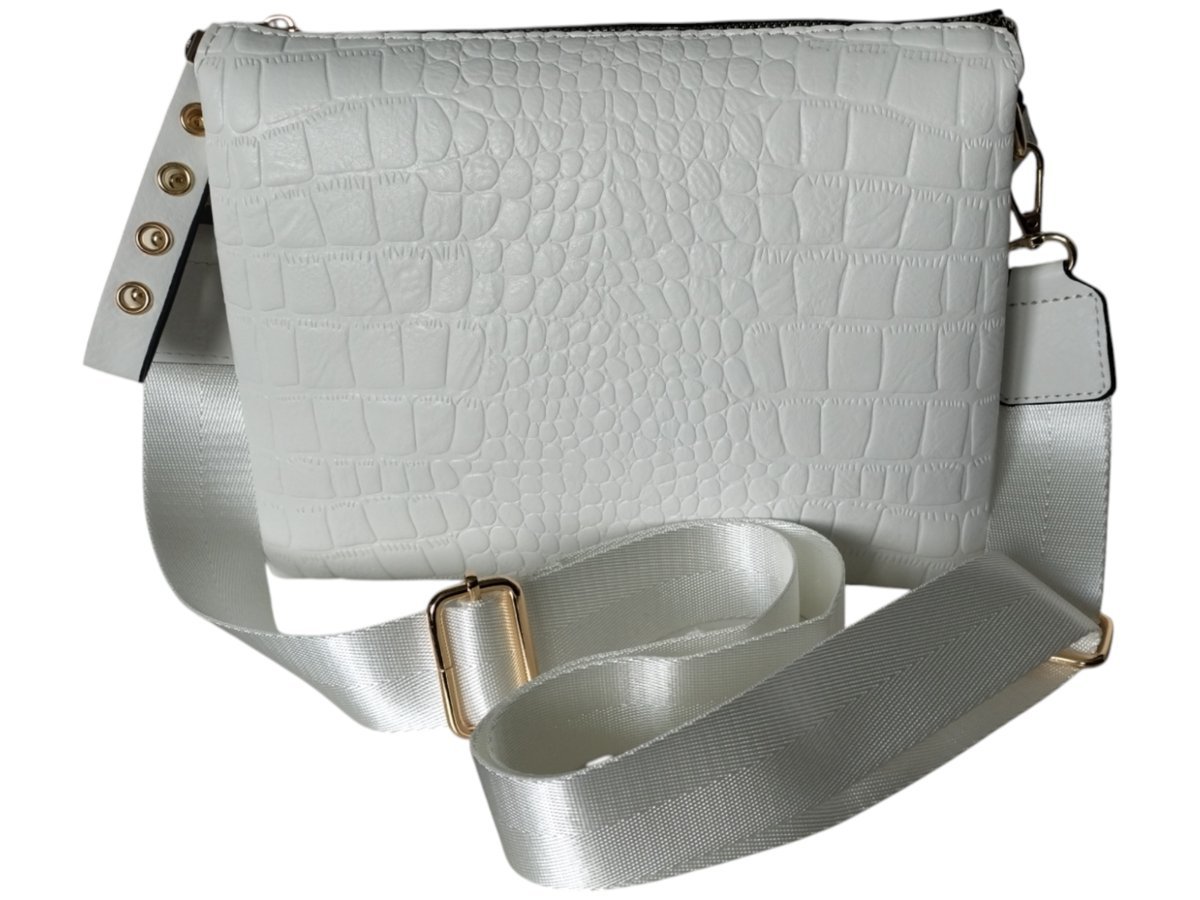 Torebka Damska, Stylowa Mała Listonoszka Na Ramię Biała, Miejska