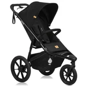 Wózki dziecięce - WÓZEK SPACEROWY BIEGOWY 2W1 RĘCZNY HAMULEC 3 DUŻE KOŁA 360° LIONELO AZURA - miniaturka - grafika 1