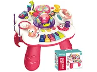 Zabawki interaktywne dla dzieci - Edukacyjny Interaktywny Stolik Muzyczny Dla Dzieci + Pianinko Czerwony - miniaturka - grafika 1