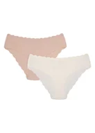 Majtki damskie - Majtki figi Peony 2-pak Esotiq beżowy, kremowy L - miniaturka - grafika 1