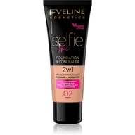 Podkłady do twarzy - Eveline Selfie Time Kryjąco-Nawilżający Podkład i Korektor 02 ivory 30ml 49114-uniw - miniaturka - grafika 1