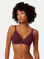 Biustonosze - Triumph Biustonosz z fiszbiną Amourette Charm 10214458 Bordowy - miniaturka - grafika 1