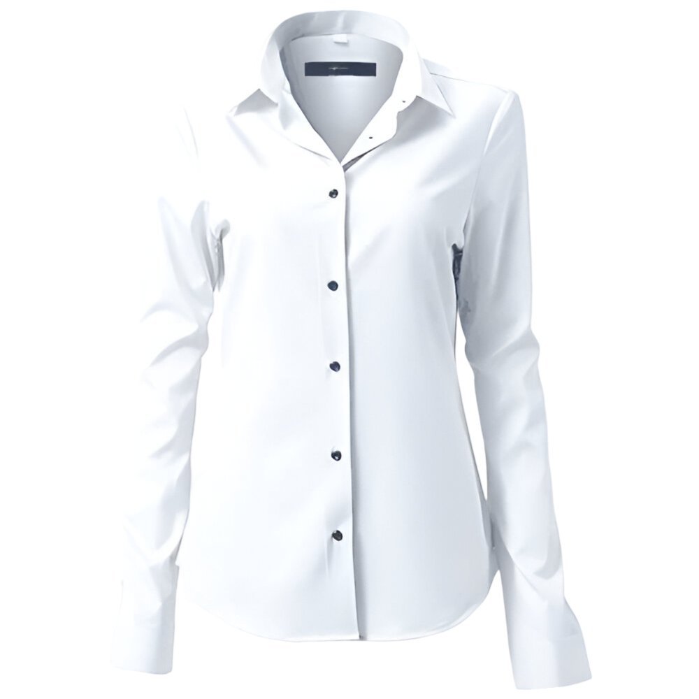 Damska Koszula z Długim Rękawem Formalna Elegancka Klasyczna Biała XS