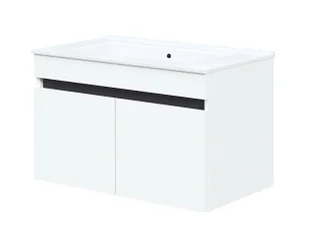 Wisząca szafka łazienkowa biały + antracyt B6-W03 - Szafki łazienkowe - miniaturka - grafika 1