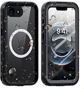 Etui wodoodporne pancerne 360 Supero MagSafe do iPhone 16e, czarno-przezroczyste - Etui i futerały do telefonów - miniaturka - grafika 1