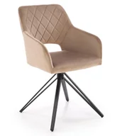 Krzesła - Krzesło Loftowe Obrotowe K535 Beżowe Czarne Velvet Metal Halmar - miniaturka - grafika 1