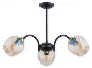 Lemir Katla żyrandol 3 pł. / czarny matowy + złoty + bursztyn O3063 W3 CZA + ZL O3063 W3 CZA + ZL - Lampy sufitowe - miniaturka - grafika 1