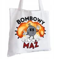 Torby i wózki na zakupy - Torba Bawełniana biała dla Męża Na Prezent ekologiczna Trwały Nadruk - miniaturka - grafika 1