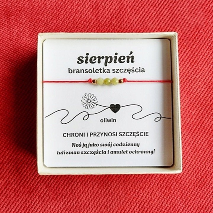 Bransoletka z Oliwinem - kamień urodzinowy sierpień/GiovanniDivine