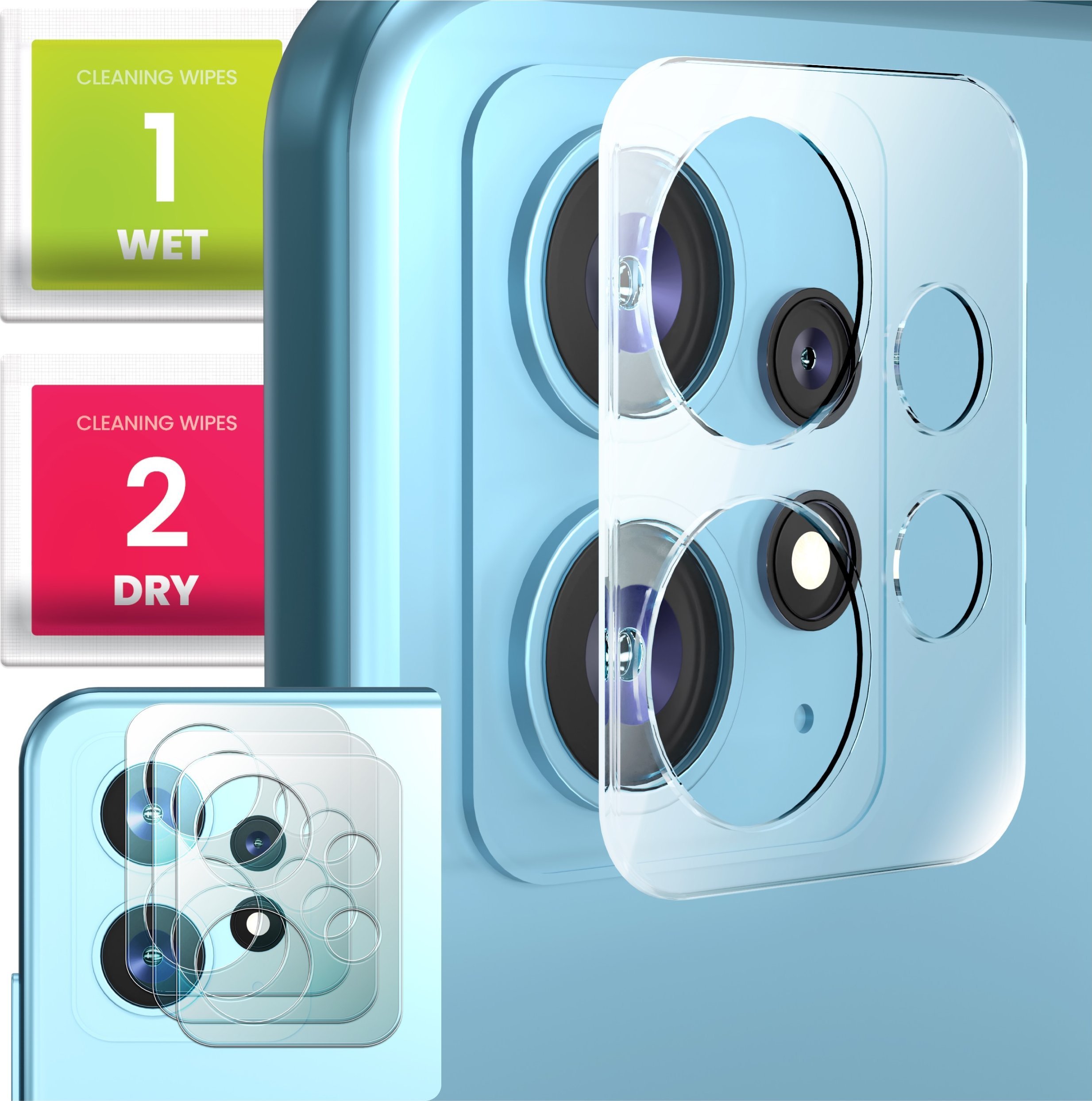 3-PAK Szkło Na Aparat Do Xiaomi Redmi Note 12 4G Hartowane, Ochronne, 9H