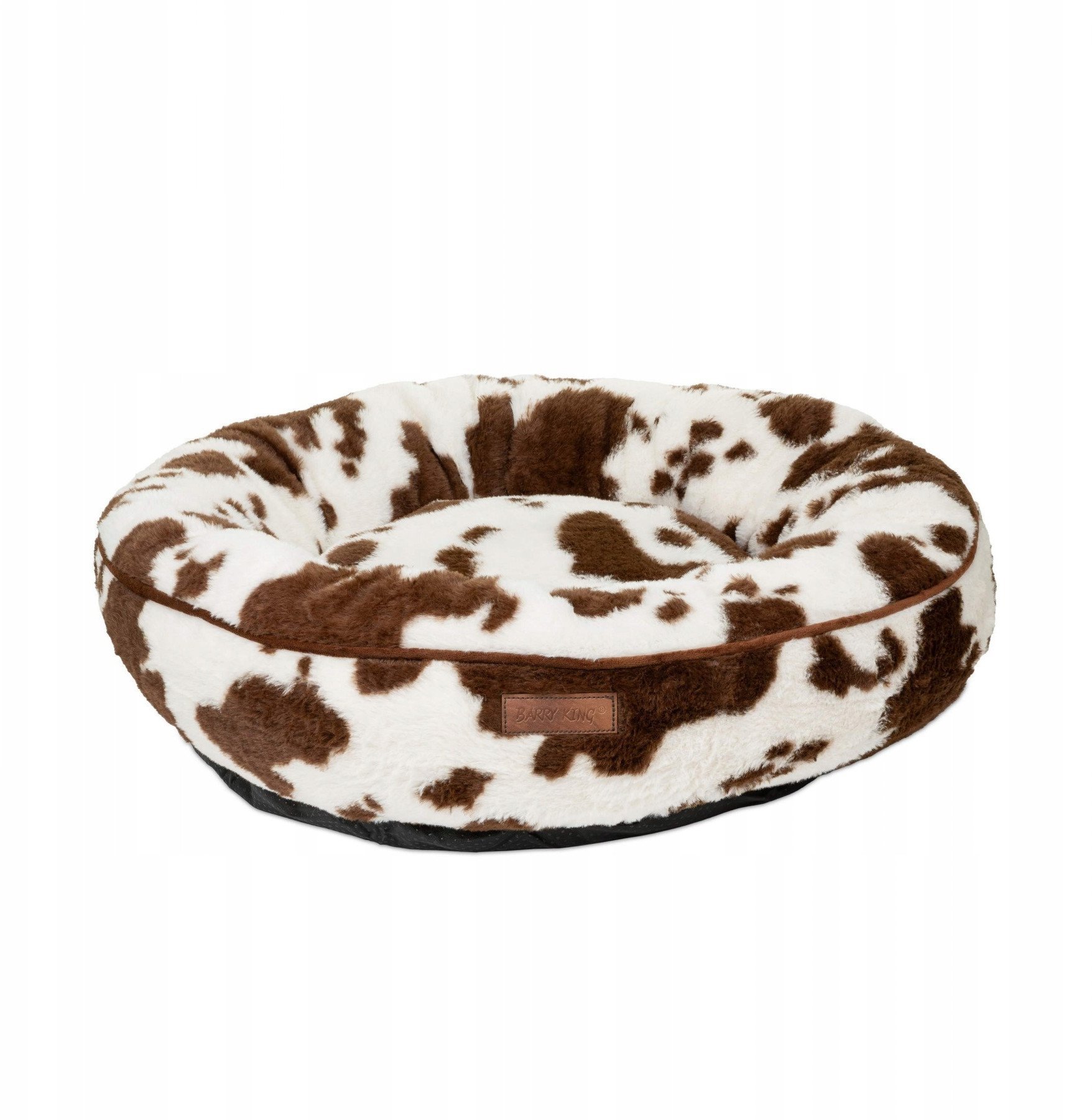 Legowisko dla psa, wz�r ciemnobr�zowe krowie �aty, 65*65*18cm, z zamkiem