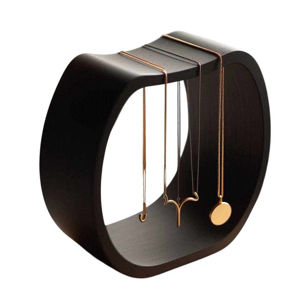 Organizer na Naszyjniki Miseczka Geometryczna Czarny