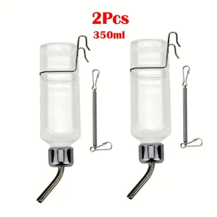 TEMU Zestaw 2 szt. Wiszących Butelki na Wodę ze Stali Nierdzewnej dla Królików i Chomików - Automatyczny Dozownik do Picia o Pojemności 180ml i 350ml - Inne - miniaturka - grafika 1