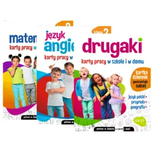 Pakiet Matematyka. Karty pracy w szkole i w domu. Klasa 2, Język angielski. Karty pracy w szkole i w domu. Klasa 2, Karty pracy w szkole i w domu. Drugaki - Pomoce naukowe - miniaturka - grafika 1