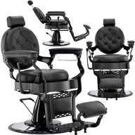 Fotele fryzjerskie - Fotel fryzjerski barberski hydrauliczny do salonu fryzjerskiego barber shop Black Pearl Barberking w 24H - miniaturka - grafika 1