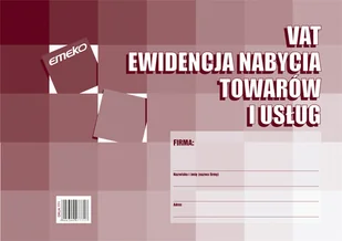 Emeko Tomecki I Płaczek S.k.a Druk Ewidencja nabycia towaru i usług A4 VAT - Druki akcydensowe - miniaturka - grafika 2