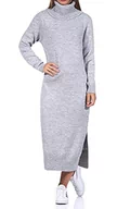 Sukienki - Only Damska Onlbrandie L/S Roll Neck Knt Noos Sukienka, Szary, XS - miniaturka - grafika 1