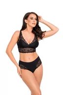 Komplety bielizny - Figi damskie ze średnim stanem midi z koronką kod 194/1 czarne  L - miniaturka - grafika 1