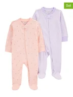 Śpiochy dla niemowląt - carter's Śpioszki (2 szt.) w kolorze jasnoróżowym i fioletowym - miniaturka - grafika 1