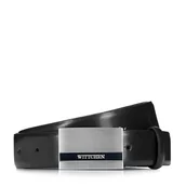 Paski - Męski pasek skórzany z metalową klamrą - miniaturka - grafika 1