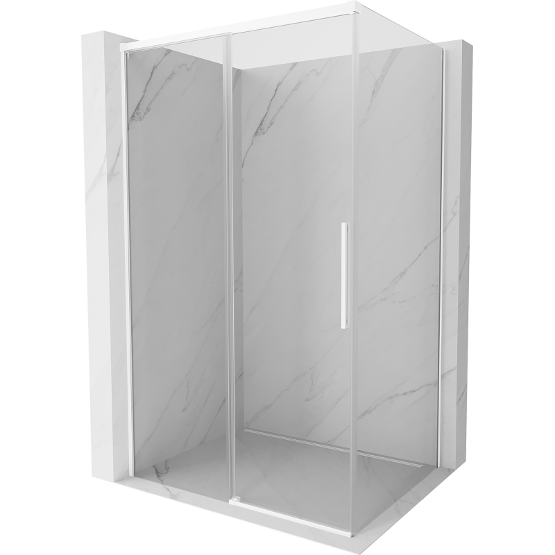Mexen Rox kabina prysznicowa rozsuwana 155 x 90 cm, transparent, biała - 8C2-155-090-20-00