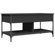 Ławy i stoliki kawowe - vidaXL Stolik kawowy czarny 100x50x50 cm materiał drewnopochodny i metal - miniaturka - grafika 1