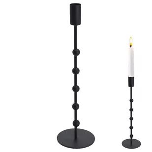 Świecznik stojak podstawka na świecę świeczkę czarny matowy loft 30 cm kod: O-569157  - Świeczniki - miniaturka - grafika 1