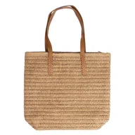 Torebki damskie - TORBA damska DUŻA SŁOMIANA pleciona plażowa KOSZYK shopper na lato - miniaturka - grafika 1
