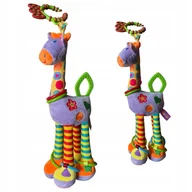 Grzechotki dla dzieci - Żyrafa Fioletowa Edukacyjna z Kółkami – Grzechotka zabawki dla dzieci - miniaturka - grafika 1