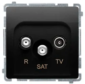 Gniazdka elektryczne - Kontakt Simon Gniazdo RTV-SAT końcowe BASIC - czarny mat - miniaturka - grafika 1