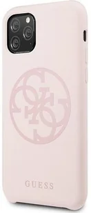 Guess Silicone 4G - Etui iPhone 11 Pro Light Pink - Etui i futerały do telefonów - miniaturka - grafika 3