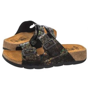 Klapki Caja Fantasy Black Petrol P144721011 (FL344-c) FLY London - Klapki i japonki damskie - miniaturka - grafika 1