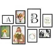 Ramki na zdjęcia - Zestaw Czarnych Ramek Galeria Ścienna Na 8 Zdjęć - miniaturka - grafika 1