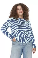 Bluzy damskie - Trendyol Damska bluza z okrągłym dekoltem, żakardowa, dopasowana bluza plus size, miętowa, 4XL, Miętowy - miniaturka - grafika 1