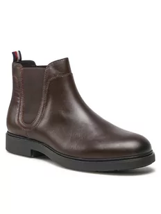 Tommy Hilfiger Sztyblety Elevated Rounded Lth Chelsea FM0FM04183 Brązowy - Sztyblety męskie - miniaturka - grafika 1