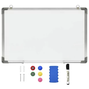 vidaXL Magnetyczna tablica suchościeralna biała 50x35 cm stalowa 146630 - Tablice i flipcharty - miniaturka - grafika 1