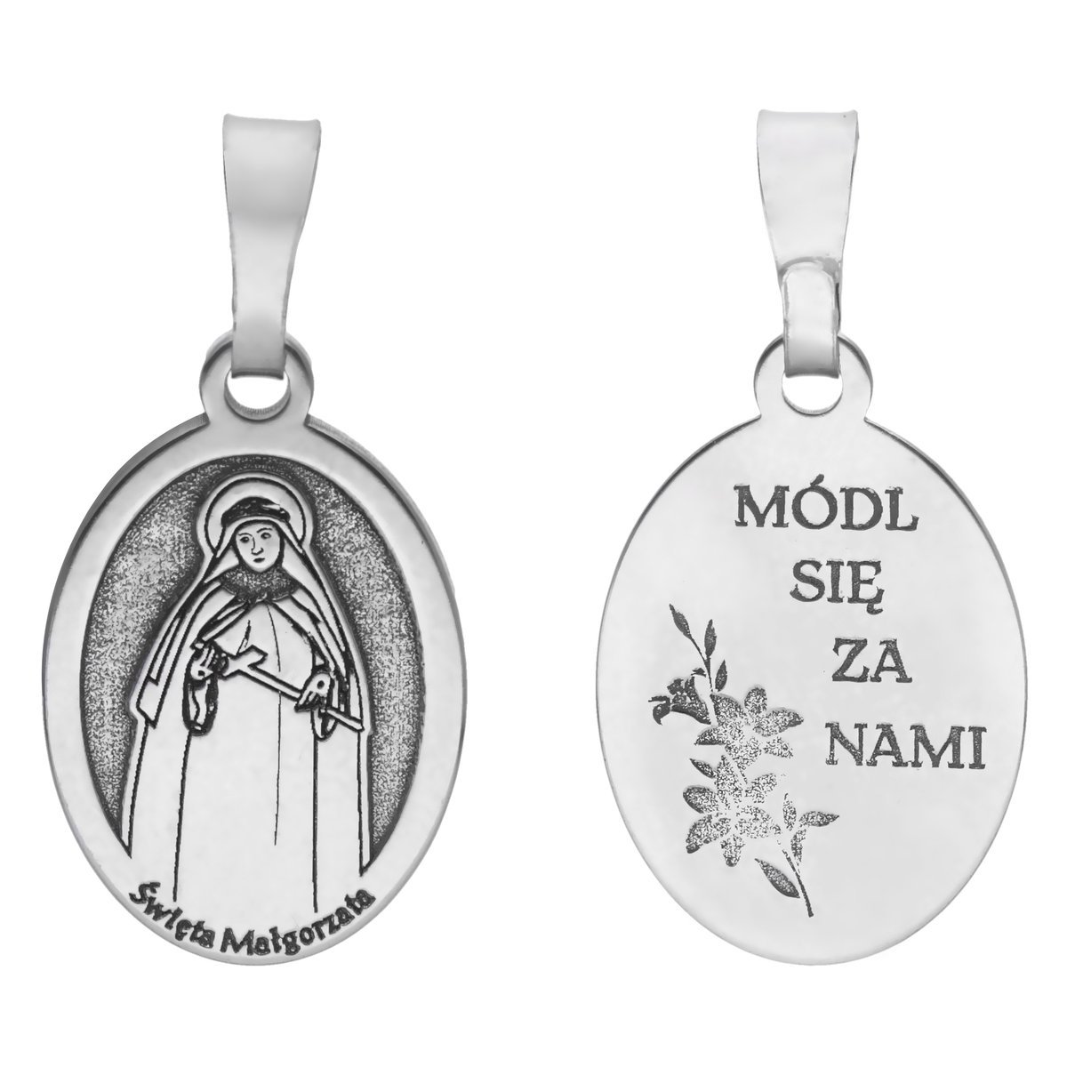 Medalik srebrny Ag 925 rodowany Święta Małgorzata MDC029R