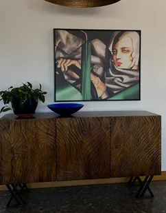 Plakat Autoportret w zielonym bugatti - Tamara Łempicka - Obrazy i zdjęcia na płótnie - miniaturka - grafika 1